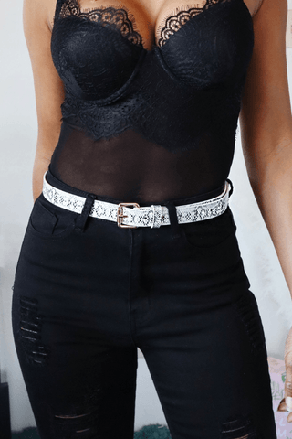 Faux Snake Print Belt - Pretty Brilliant