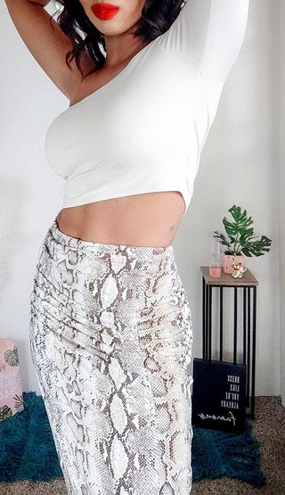 High Waisted Snake Print Skirt - Pretty Brilliant