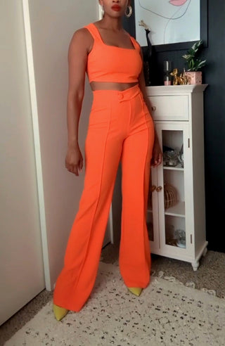 So Over The Drama Orange Two-Piece Set - Pretty Brilliant